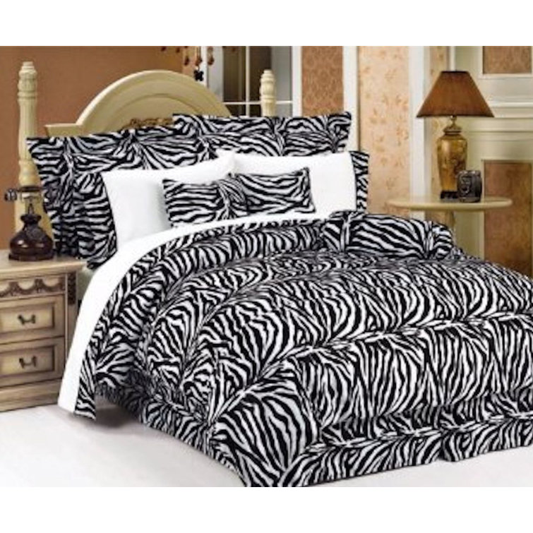 Mercer41 Abdulkhalid Black Faux Fur Comforter Set & Reviews Wayfair